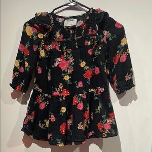 Old Navy Black Floral Dress with Vibrant Accents